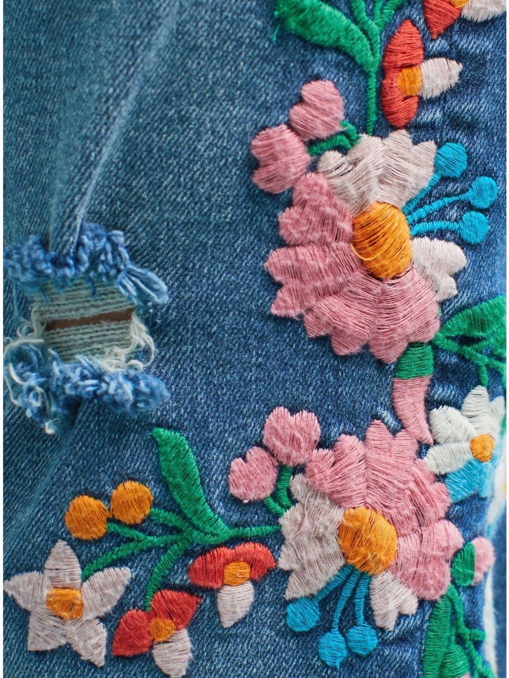 Anthropologie Pilcro & the Letterpress Embroidered Mid-Rise Slim Boyfriend Jeans - Picture 3 of 16